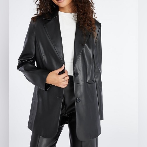 JustFab Jackets & Blazers - Boxy Vegan Leather Blazer